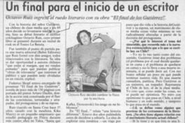 Un final para el inicio de un escritor  [artículo] Angélica Rivera.