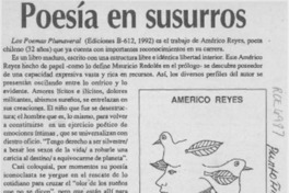 Poesía en susurros  [artículo] Alvaro Fernández.