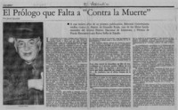 El prólogo que falta a "Contra la muerte"  [artículo] Jaime Quezada.