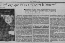 El prólogo que falta a "Contra la muerte"  [artículo] Jaime Quezada.