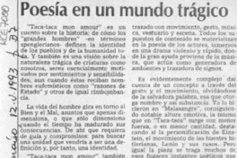 Poesía en un mundo trágico  [artículo] J. P. Dardel.