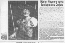 "Héctor Noguera trae a Santiago a su Quijote