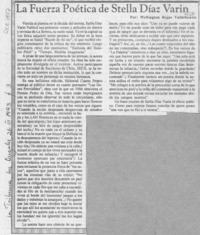 La fuerza poética de Stella Díaz Varin  [artículo] Wellington Rojas Valdebenito.
