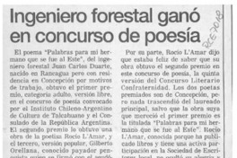 Ingeniero forestal ganó en concurso de poesía  [artículo].