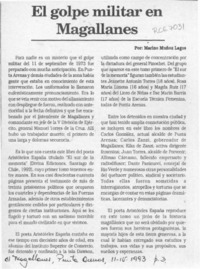 El golpe militar en Magallanes