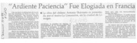 "Ardiente paciencia" fue elogiada en Francia  [artículo].
