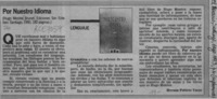 Por nuestro idioma  [artículo] Hernán Poblete Varas.