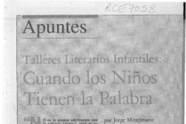 Cuando los niños tienen la palabra  [artículo] Jorge Mittelmann.
