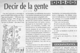 Decir de la gente  [artículo] Antonio J. Galgado.