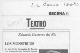 Teatro  [artículo] Eduardo Guerrero del Río.