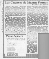 Los cuentos de Martín Faunes  [artículo] Wellington Rojas Valdebenito.