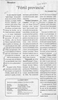 "Fértil provincia"  [artículo] Abelardo Troy.