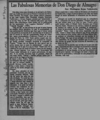 Las fabulosas memorias de don Diego de Almagro  [artículo] Wellington Rojas Valdebenito.