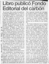 Libro publicó Fondo Editorial del carbón  [artículo].