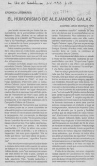 El humorismo de Alejandro Galaz  [artículo] Eddie Morales Piña.