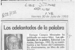 Los adelantados de la palabra  [artículo] Hugo Montes Brunet.