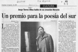 Un premio para la poesía del sur