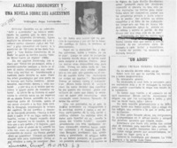 Alejandro Jodorowsky y una novela sobre sus ancestros  [artículo] Wellington Rojas Valdebenito.