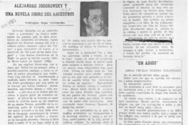 Alejandro Jodorowsky y una novela sobre sus ancestros  [artículo] Wellington Rojas Valdebenito.