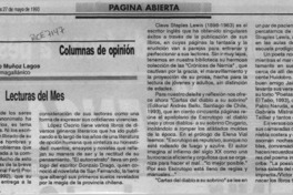 Lecturas del mes  [artículo] Marino Muñoz Lagos.