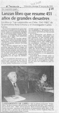 Lanzan libro que resume 451 años de grandes desastres  [artículo].