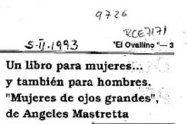 Un Libro para mujeres -- y también para hombres, "Mujeres de ojos grandes", de Angeles Mastretta