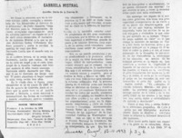 Gabriela Mistral  [artículo] Darío de la Fuente D.