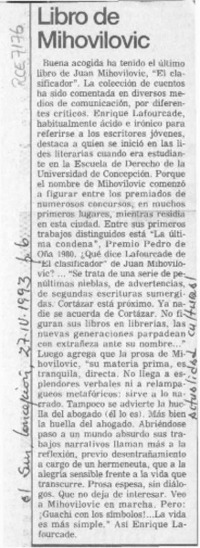 Libro de Mihovilovic  [artículo].