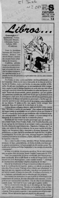 Entresiglos y quimeras  [artículo] Fernando Quilodrán.