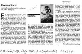 Alfonsina Storni  [artículo] María Ester Martínez Sanz.