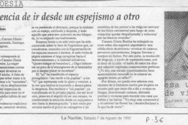 Urgencia de ir desde un espejismo a otro  [artículo] Teresa Calderón.