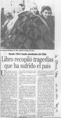 Libro recopiló tragedias que ha sufrido el país  [artículo].