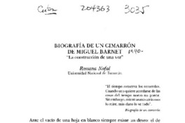 Biografía de un cimarrón de Miguel Barnet