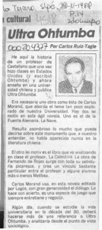 Ultraohtumba  [artículo] Carlos Ruiz-Tagle.
