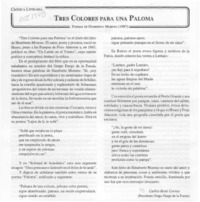 Tres colores para una paloma  [artículo] Carlos René Correa.