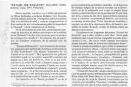 Extasis del renacido  [artículo] Eduardo Baquedano A.