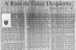 A raíz de estar despierto  [artículo] Bernardo Chandía Fica.
