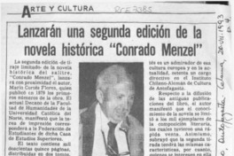 Lanzarán una segunda edición de la novela histórica "Conrado Menzel"  [artículo].
