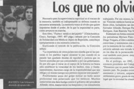 Los que no olvidan  [artículo] Hernán Soto.