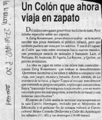 Un Colón que ahora viaja en zapato