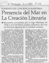 Presencia del mar en la creación literaria  [artículo] Hernán Cisternas Arellano.