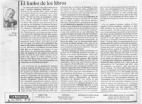 El limbo de los libros  [artículo] Jorge Edwards.