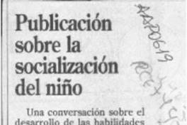 Publicación sobre la socialización del niño