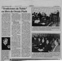 "Tradiciones de Ñuble" en libro de Oreste Plath  [artículo].