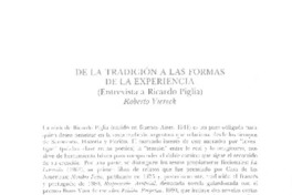De la tradición a las formas de la experiencia (entrevista)