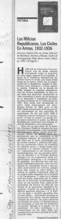 Las milicias republicanas, los civiles en armas, 1932-1936  [artículo] Joaquín Fermandois.