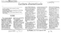 Lectura dramatizada  [artículo] Hans Ehrmann.