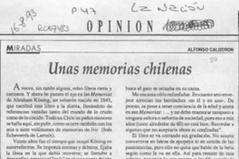 Unas memorias chilenas  [artículo] Alfonso Calderón.