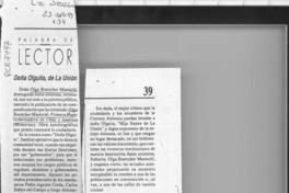 Doña Olguita, de La Unión  [artículo] Rubén Ramírez.