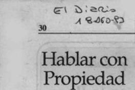 Hablar con propiedad  [artículo].